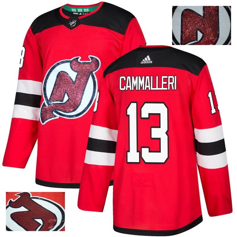 Men New Jersey Devils #13 Cammalleri Red Gold embroidery Adidas NHL Jerseys->pittsburgh penguins->NHL Jersey